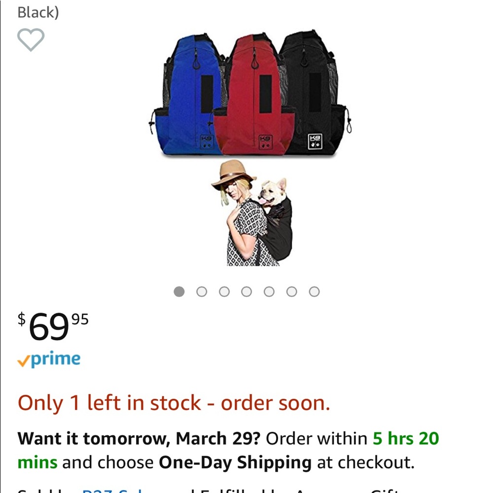 K 9 dog backpack - M - used once!